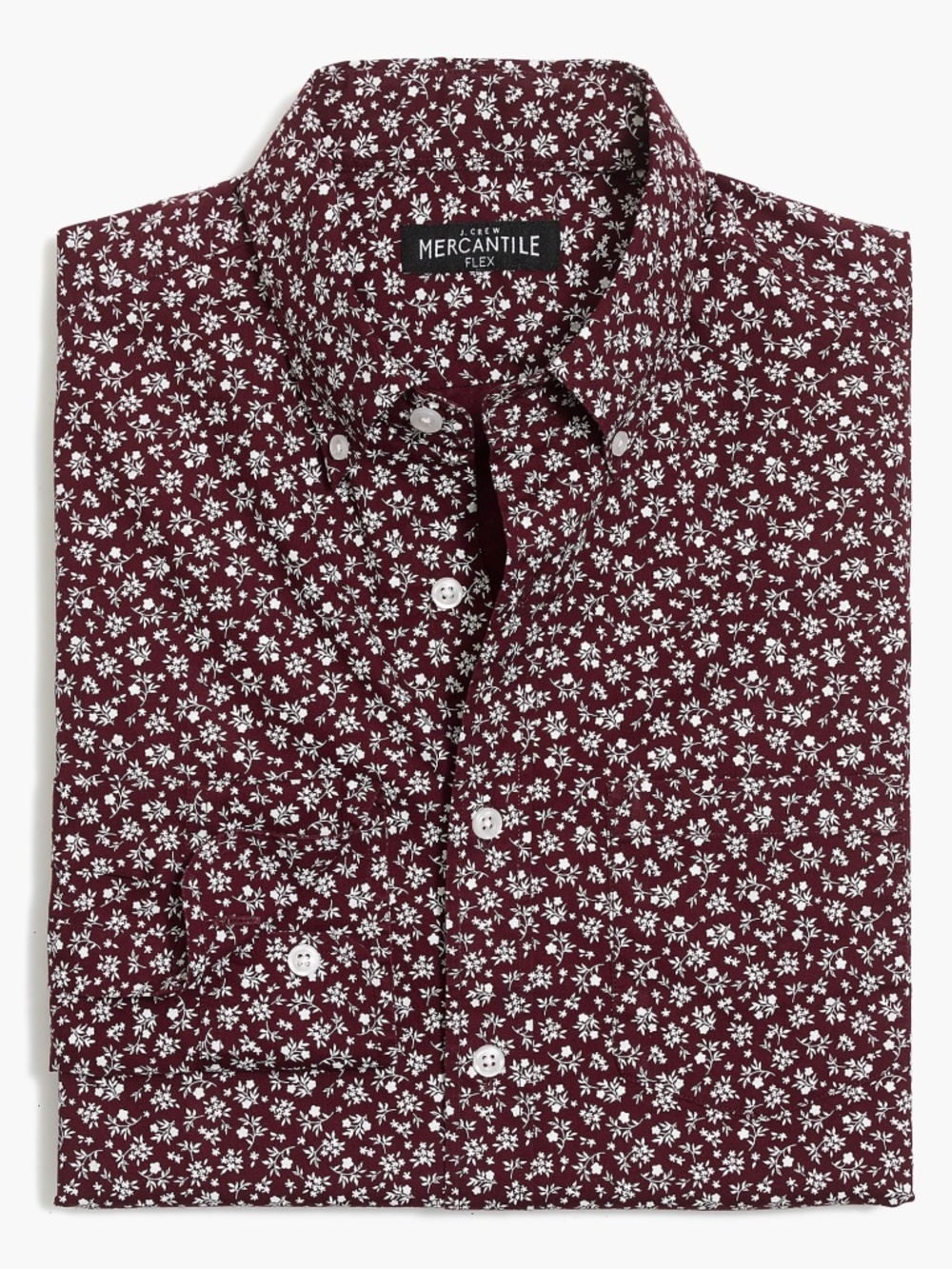 J. Crew Factory Floral Classic Fit Flex Washed Button Down Shirt